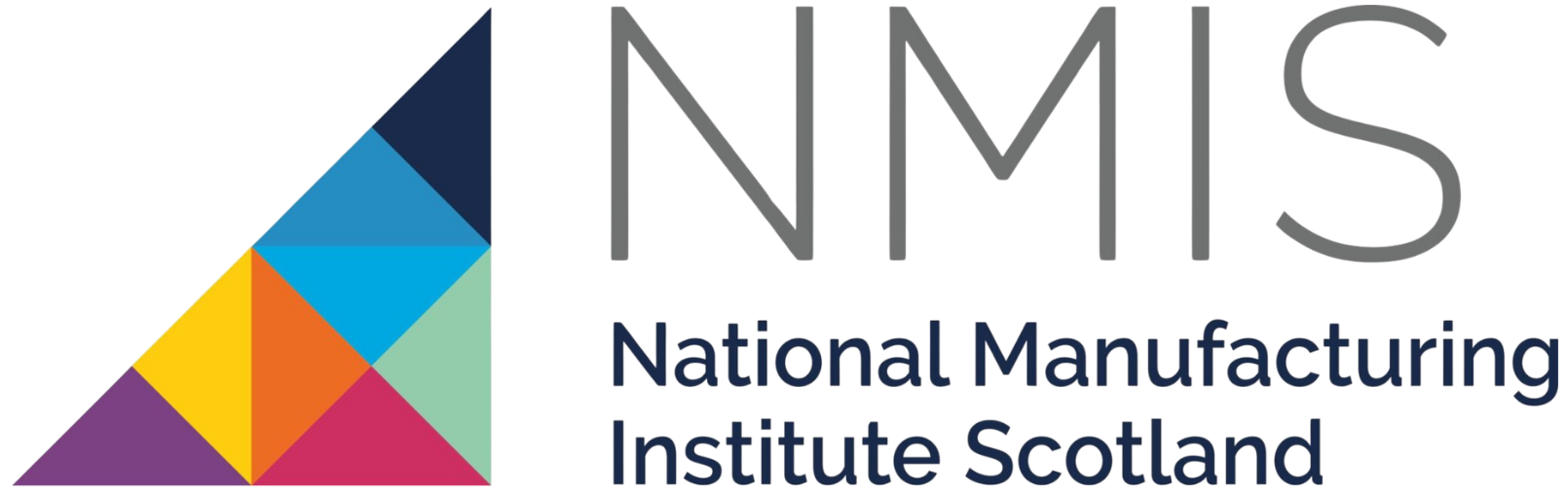 NMIS National Manufacturing Institute Scotland logo with multicolored geometric design representing advanced manufacturing and innovation