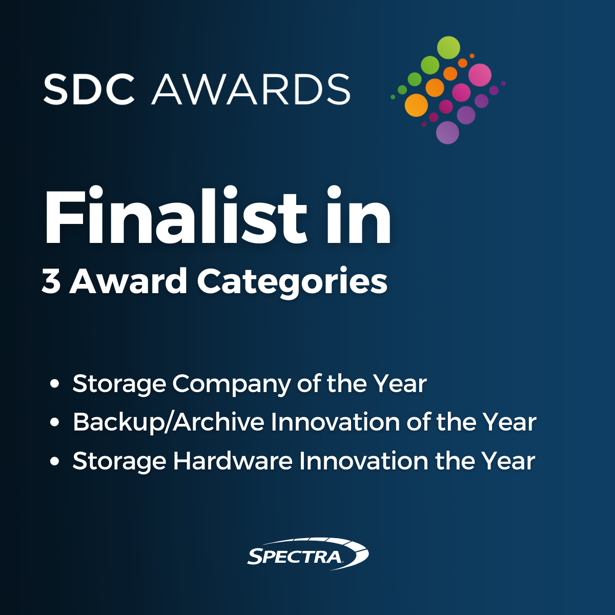 Spectra Logic Named Finalist in Three Categories at SDC Awards 2024