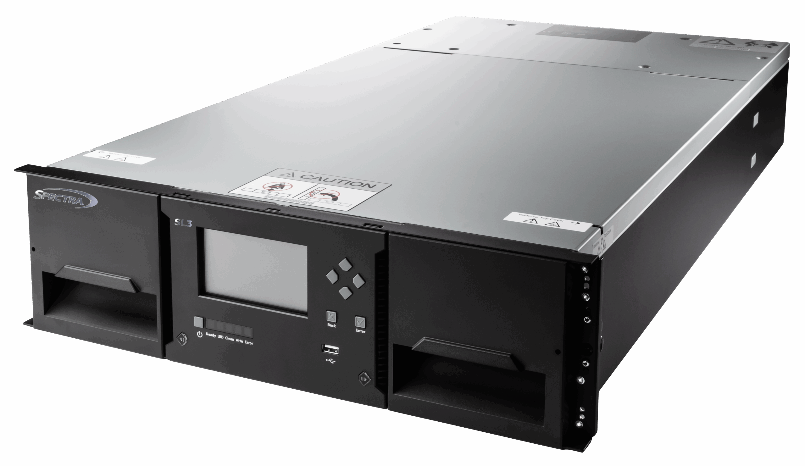 Spectra SL3 Tape Library offering scalable, space-saving enterprise data archiving with built-in ransomware protection