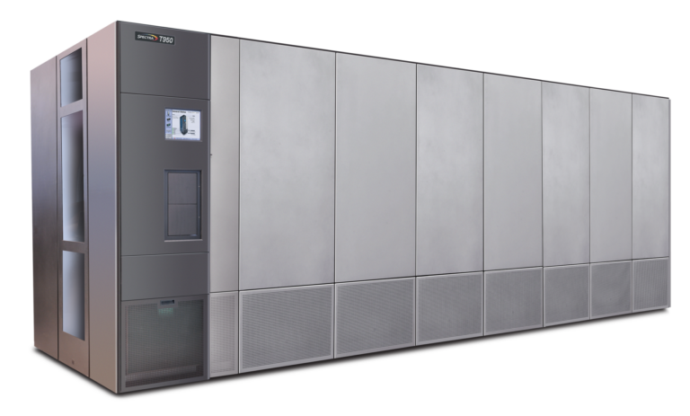 Spectra Logic T950 8-Frame Library providing scalable, high-density tape storage with support for up to 10,020 LTO or 7,614 TS1170 slots and 120 drives, designed for efficient enterprise data management and long-term archiving