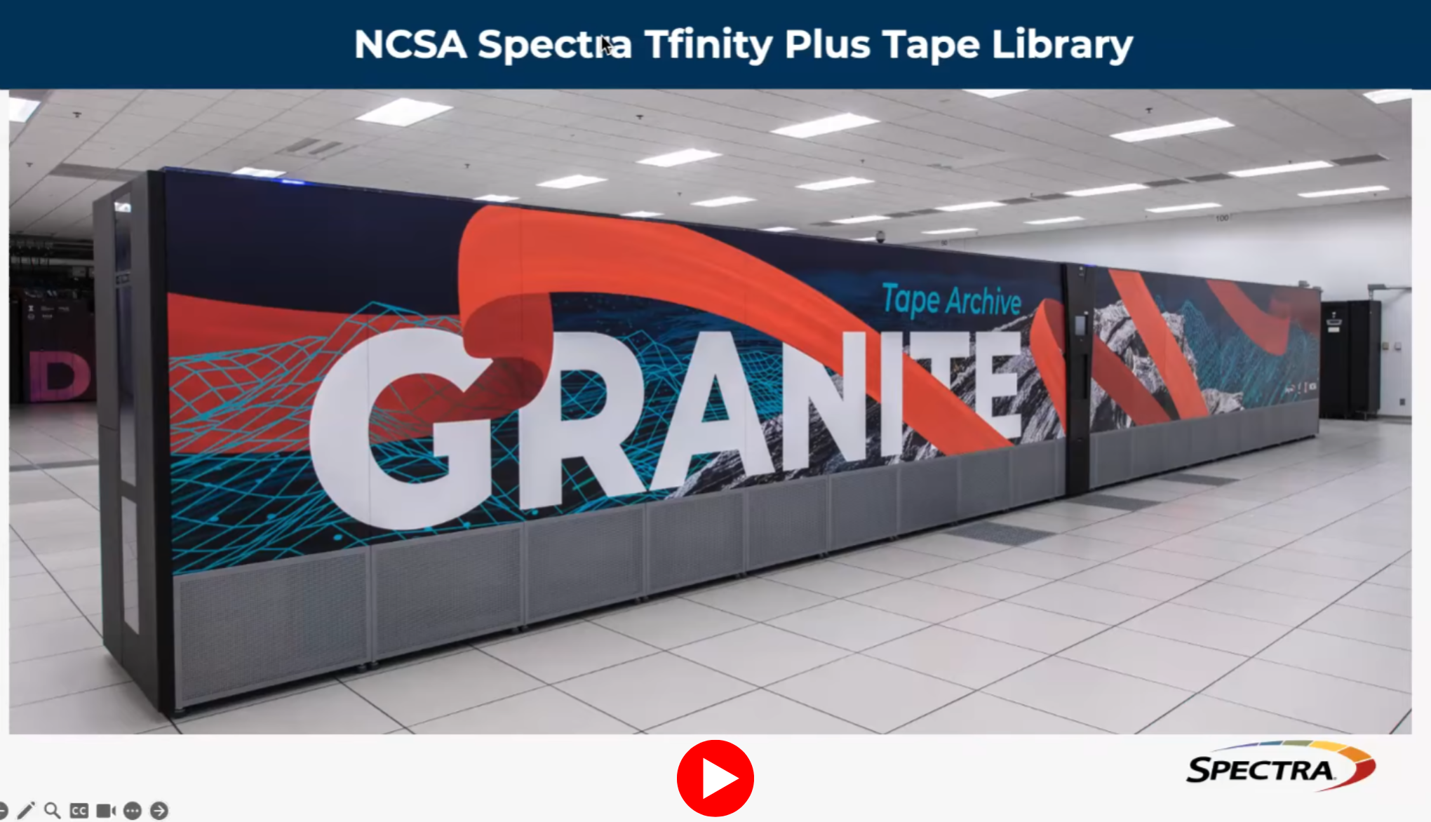 Spectra Logic webinar video Scaling Research Data with NCSA experts discussing 40 PB archive management LTO-9 tape LumOS migration and automated research data workflows
