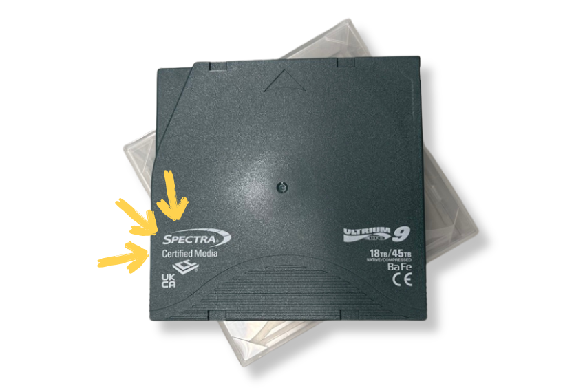 Spectra Logic certified LTO Ultrium 9 tape cartridge labeled for secure enterprise data backup and archival storage
